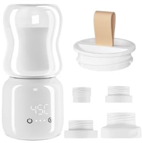 Flaschenwärmer Baby Unterwegs, Babyflaschenwärmer Kabellos Tragbarer Flaschenwärmer für Unterwegs, 4 Temperatur-Einstellungen+4 Timing-Modi, 4 Adapters, Geeignet für MAM,DRBROWNS,TOMMEE TIPPEE