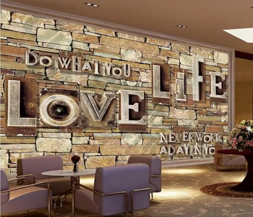 3D Letras Y Números De Metal Papel Tapiz Fotográfico 3D Papel Tapiz 3D Con Patrón De Ladrillo Abstracto，Autoadhesivo，Mural Para Decoración De Techo，Arte De Pared 150x105cm