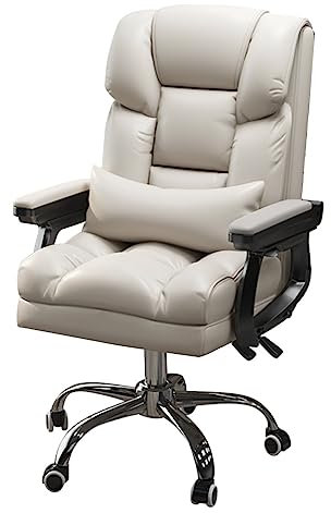 Ergonomic High Back Gaming Computer Chair with Metal Armrests for Adults Beige Ideal for Gaming Desk Bedroom Living Room Adjustable Lift Comfortable Support One Size Fits All