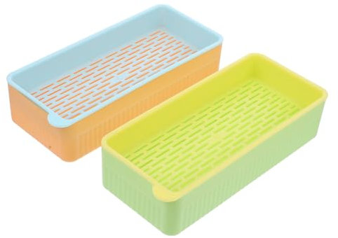 Yardwe 2stücke Teiliges Katzengras Pflanzgefäß Indoor Hydroponisch Langlebiger Kunststoff Rechteckiges Design Großer Wasserbehälter Praktischer Pflanzenkasten Für Katzenfutter Anbau