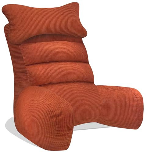 SOOYUZXXED Lesekissen für Bett und Sofa，Rückenkissen für Bett，Lesekissen mit Rückenlehne für Erwachsene ，Bequem zum Sitzen, Lesen & Fernsehen in Boden oder Sofa（orange Farbe，66 * 35cm）