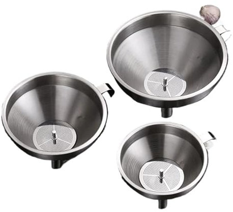 embudo de petaca Embudo de cocina Embudo de acero inoxidable de boca ancha, Mini embudo de Metal, filtro de aceite de cocina for especias, embudo de cocina grande y pequeño for llenar frascos de botel