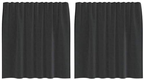 vidaXL Cortinas de Gasa con Bolsillos para Varillas 2 uds. Negro