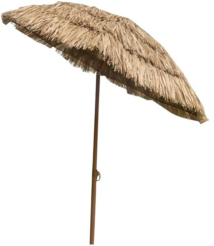 JTPMYFT Ombrellone da Giardino in Paglia, ombrellone da Spiaggia in Erba, ombrellone a 8 Stecche, Regolazione 'inclinazione, Adatto for Piscina, Giardino e Patio.(62.9inch)