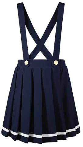 LOLANTA Jupe Plissée pour Fille avec Bretelles Amovibles, Taille Élastique, Poches, Short Intégré, 7-13 Ans