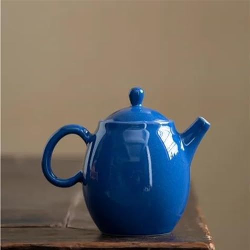 WOTZOV Bollitore per Il tè con Filtro, Set per tè Bianco, Set da tè Jun Kiln Dargon Egg, teiera Antica in Ceramica, Set da Viaggio da 160 ml e Set da caffè，D