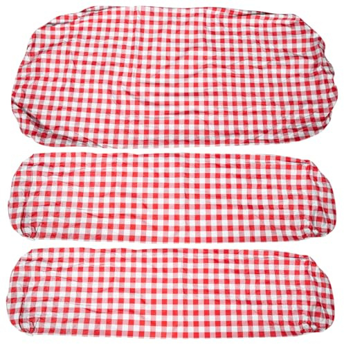 BESTonZON Mantel para Picnic Resistente al Agua Funda Protectora para Mesa y Banco Mantel Práctico para Exterior Camping y Jardín Diseño Rojo y Cuadros