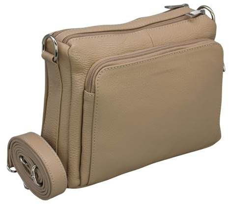 Brise Art PALMA Damen Umhängetasche Echtleder Handgefertigt Crossbody Bag | Damen Schultertasche mit verstellbarem Ledergurt, Echtes Leder, 5 Fächer, Wasserabweisend, Made in Italy
