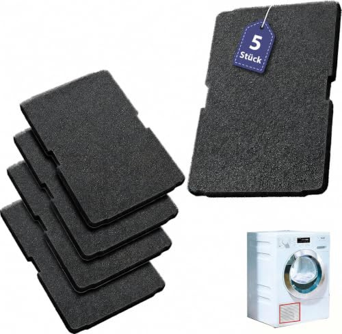 Oiieco Dryer Filter 2964840100 for Beko/Grundig/Elektra Bregenz/Blomberg/Tumble Dryer, Heat Pump Dryer, Filter Foam, Lint Sieve, Filter Sponge, Dryer Replacement Parts, 240 x 155 x 11 mm, Pack of 5