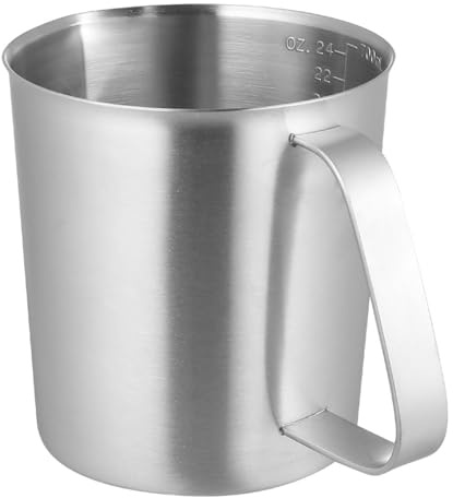 Yardwe Tazza da Colazione in Acciaio Inossidabile da 700ml Misurino Olio Miscela, Facile da Pulire e Pratica per Uso Quotidiano in Cucina