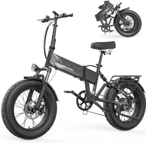 CHEEVALRY 20 Zoll Fat Tire E Bike Klapprad, mit 48V 20Ah Akku Bis zu 120KM, 60 Nm Geeignet für jedes Gelände, 7-Gang, Vollfederung, hydraulische Scheibenbremsen, Elektrofahrrad für Herren und Damen,