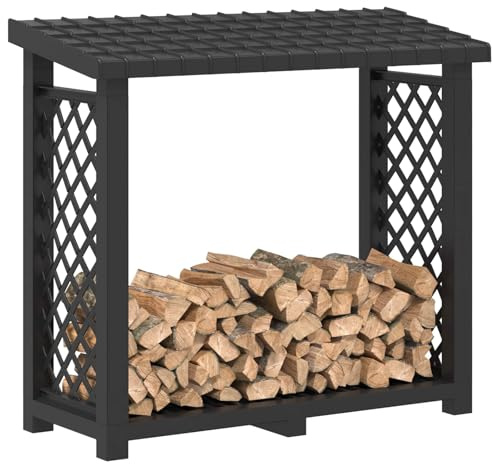 vidaXL Eldstäder Rack 114 x 46 x 101 cm PP Antracit