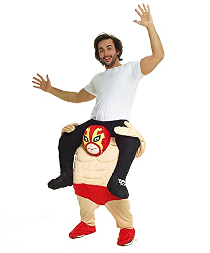 Morph Unisex Piggy Back Mexican Wrestler Fancy Dress Piggyback Costume - With Stuff Your Own Legs