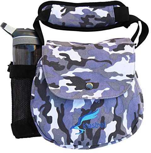 Kestrel Disc Golf Bag | Fits 6-10 Discs + Bottle | For Beginner and Advanced Disc Golf Players | Extremely Durable Canvas | Disc Golf Bag Set | Small Disc Golf Bag (Gray Camo)