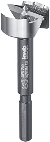 kwb SPEED Forstnerbohrer ø 30 mm aus vergütetem Spezialstahl mit präzisem Wellenschliff, Zentrierspitze, optimal geschärften sowie gehärteten Schneiden und polierter Oberfläche