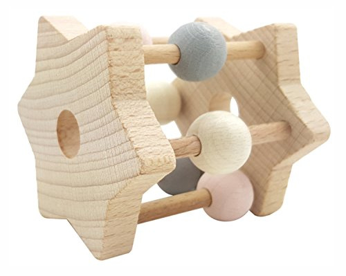 Hess Holzspielzeug 11001 - Sternrassel aus Holz, Nature rosa
