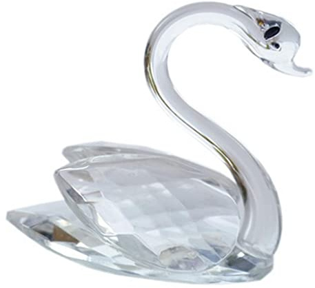 P Prettyia Schwan Kristall Figur Kristallfiguren Glasfiguren mit Geschenkbox, Geschenk für Freunde und Familien - Einzel Schwan