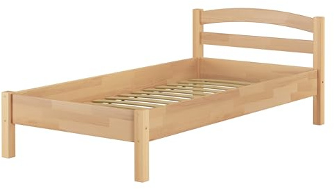 Erst-Holz®Einzelbett Hoch Buche Massiv 100 x 200 mit Federleisten