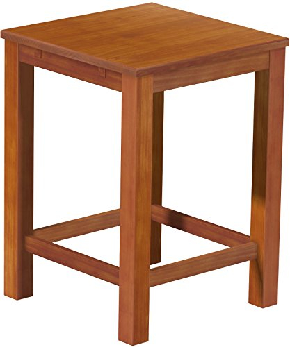 Hochtisch Rio Classico 80x80 cm Kirschbaum mit Fußleisten Bartisch Holz Tisch Pinie Massivholz Stehtisch Bistrotisch Tresen Bar Thekentisch Echtholz Größe und Farbe wählbar Brasilmöbel