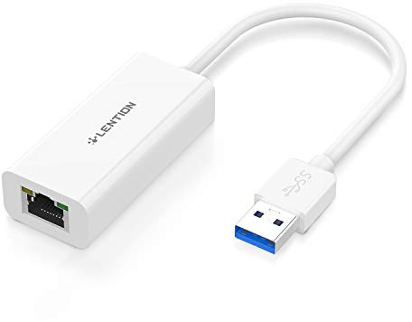LENTION Gigabit Ethernet Adaptador de Red USB 3.0 a RJ45 LAN Cable Hub para 1000Mbps Ethernet Compatible con Nintendo Switch, MacBook, Chromebook, Surface, Mac OS, Win OS, Linux, más (Blanco)