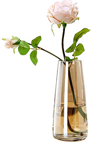 Ins Modern Glass Vase Crystal Brown Flower Vase