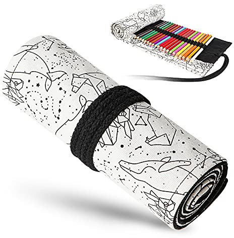 Betoy Stift-Rolle aus Leinen, Stifteetui für Buntstifte, Stifte, für Studenten, Maler, 72 Fächer, Sternbild