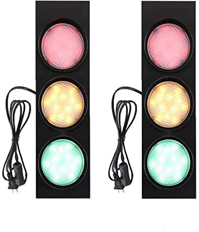 ANKBOY Ampel Retro Wandlampen mit Schalter und Stecker LED Innen Wandleuchte Kinder Verkehrsampel Vintage Industrie Wandleuchten mit Fernbedienung Einstellbar, Bar Club Kindergarten Dekoration, 5W*3