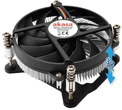 Akasa KS12 | Low Profile Kühler 31,8 mm | PWM CPU-Kühler | geräuscharm | 65 W TDP | AK-CC6308EP01 | optimiert für Mini-ITX und HTPC Gehäuse