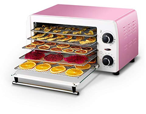 LTLWSH Deshidratador de Alimentos 300W,Desecadora de Fruta con 5 Bandejas, Temperatura Regulable 48°C-78°C y Temporizador 0-14h,para Verduras Carne Flores,sin BPA,Rosado