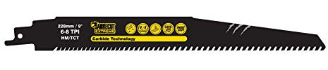 SabreCut 1pc SCRS1156XHM 228mm 8 TPI S1156XHM Holz Säbelsägeblätter | Tungsten carbide teeth bieten schnell, langlebig Schneiden in nail-embedded Holz, pallets, plastics, epoxy und fibreglass