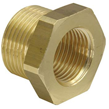 Reduziernippel metrisch M 24 x 1,5 (AG) - M 16 x 1,5 (IG), Material Messing 16 bar
