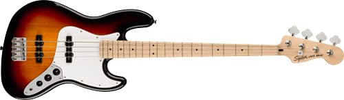 Squier by Fender Affinity Series¹ Jazz Bass®, touche en érable, plaque de protection blanche, 3 couleurs Sunburst, Inclus des Cours Virtuels Gratuits sur Fender Play