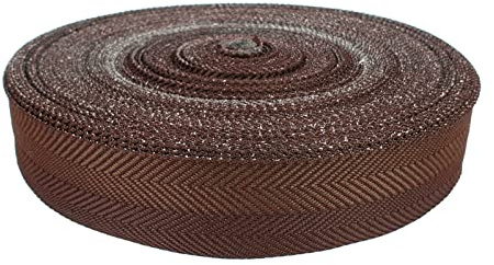 Teppicheinfassband 4x1000 cm | Einfassband aus Polyester mit Fischgrätenmuster und Thermokleber | Teppichband zum Kantenschutz und dekorativen Abschluss | Saumband zum Aufbügeln | Braun - Kaffee