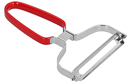 Pelador Manual de Verduras, Pelador de Frutas Pelador de Verdura, Pelador en Juliana Multifuncional de Acero Inoxidable, Cuchillo Pelador(rojo)