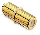 conecto F-Verbinder, F-Kupplung, F-Buchse auf F-Buchse, Adapter zur Verlängerung von Antennen-Kabel/Koaxial-Kabel, vergoldet, 1er Set