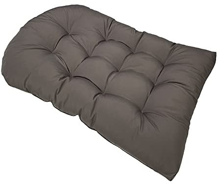Morbuy Papasansessel Kissen Sitzauflage, Rundes Dicke Stuhlkissen Mit Krawatten Bequem & Weich Sitzkissen Hängesessel für Indoor Outdoor Garten Stuhlauflage (90x120CM,Dunkelgrau)