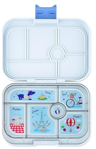 Yumbox Fiambrera Bento original a prueba de fugas para niños (gris perezoso (bandeja de París)