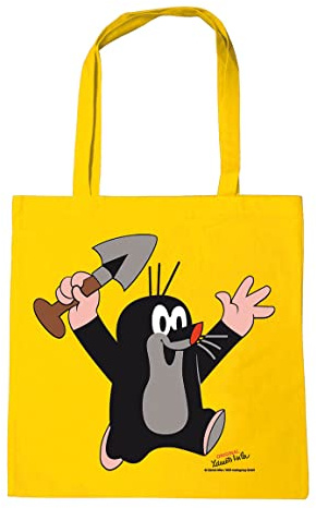 Logoshirt® Der kleine Maulwurf Baumwolltasche 38x42 cm | Der kleine Maulwurf - jubelnd mit Schaufel, süßes Originalmotiv für Maulwurf-Fans, bedruckt, lange Henkel, ideal für Alltag
