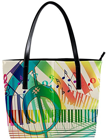 Music Notenblatt Bunte Schultertasche Leichte Freizeit Schultasche Lehrer Tasche Handtasche Geldbörse, Mehrfarbig