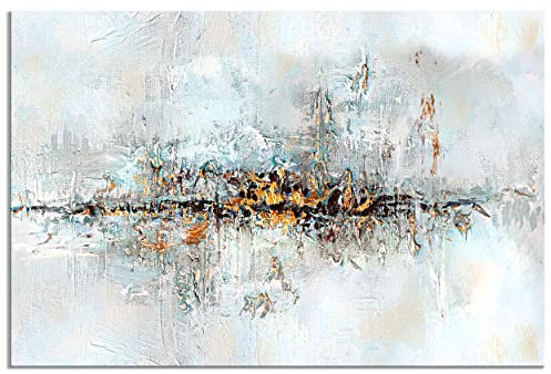 decomonkey - Tableau Acoustique Abstrait 120x80 1 Pièce - Impression sur Toile Décoration Maison Isolation Peinture Image Phonique Déco Bureau Hellowinter hiver texture abstraction