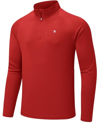 donhobo Herren Sportshirt Langarm UV Schutz Shirts mit 1/4 Zip | Atmungsaktiv, Schnelltrocknend, Outdoor Funktionsshirt, UPF 50+ Rashguard T-Shirt für Fitness Wandern Laufen Angeln