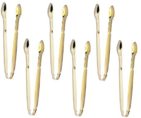 IMIKEYA 6pièces Pince à Sucre Acier Inoxydable Doré Mini Pince De Service Pour Glace Et Bonbons Idéale Pour Fête Mariage Et Buffet