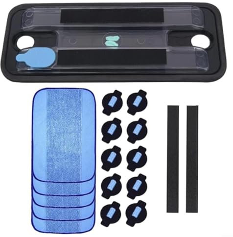 WIIYENA Waschbares Ersatz-Wischtuch-Set für Braava 320 380 381 380T 390, mit 5 Nasswischen, 2 Reifen, Leder, 1 Wassertank, 10 Wasserkern