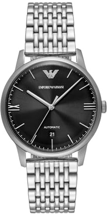 Emporio Armani Watch for Men, Quartz Movement and 42mm Case Size with Stainless Steel, Leather or Silicone Strap