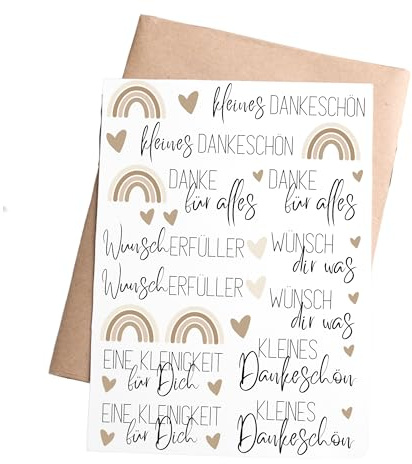 Rub-On Sticker kleines Dankeschön A6 RANDLOS | geeignet für Raysin, Keraflott oder Glas | Rub Ons Aufkleber zum Basteln und Dekorieren | für Selbstbedienungshäuschen