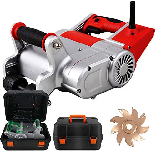 Chaser eléctrico de pared, máquina ranuradora de pared para corte de hormigón, incluye hoja de 35 mm/25 mm y funda, profundidad de ranura ajustable, diseño para colgar
