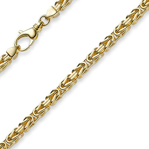 4mm Kette Halskette Königskette aus 750 Gold Gelbgold 60cm Herren Goldkette