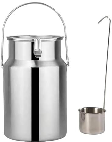 Bidon à Lait en Acier Inoxydable 304 avec Couvercle scellé et poignée Unique pour récipient de Stockage de Liquide Solide Seau de Transport de Lait Seau à vin Bidon à Lait Cruche f