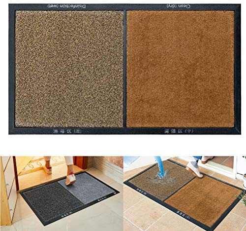 Masyrt Alfombrilla Desinfectante Para Puerta De Entrada, Súper Absorbente, Separación Seca Y Húmeda, Para El Hogar Con Ancianos Y Niños, Color Marrón, Tamaño 80 X 45 Cm