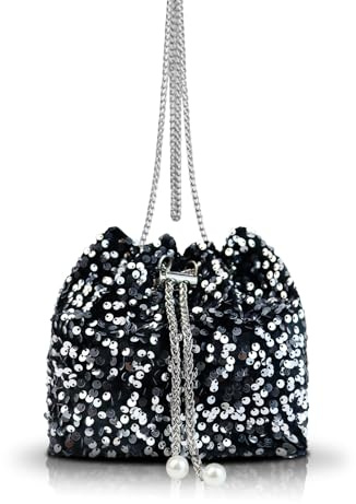AfitLulu Pailletten Clutch Damen Glitzer Abendtasche Kettentasche, Stilvoll Handtasche Damen Umhängetasche Crossbody Bag mit Abnehmbarer Kette für Termine Parties Bankett